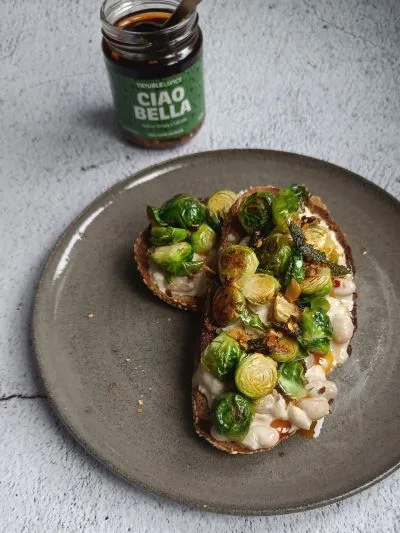 Ciao Bella Brussel sprouts white bean mash