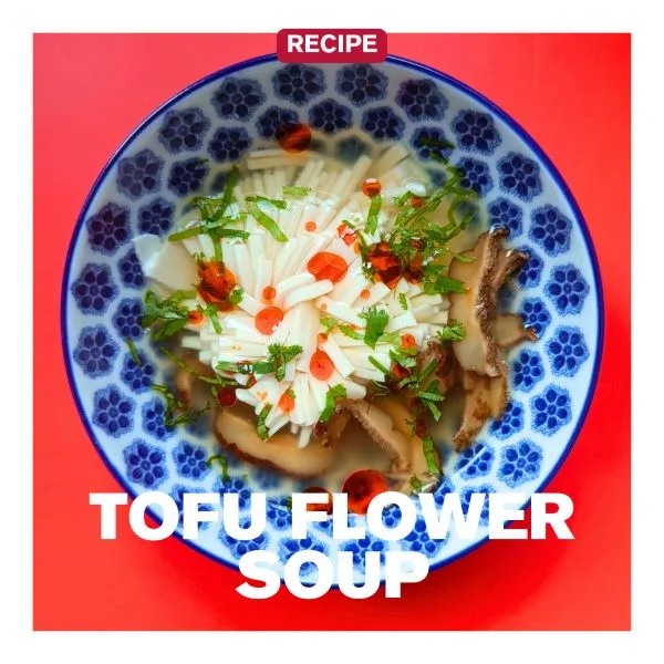 Tofu flower soup chinese crispy chilli oil trouble and spice